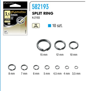 Kamatsu Split ring. Fishing tackle 10 pcs. per pack