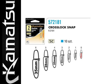 Kamatsu Cross lock fishing snap. 10pcs. per pack