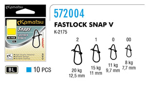 Kamatsu Fastlock V fishing snap. 10 per pack.