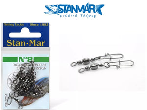 Stan mar dual lock with swivel fishing snap. 10 pcs. Fast lock ,black mat