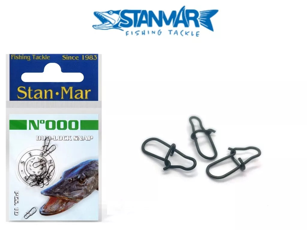 Stan mar dual lock fishing snap. 10 pcs. Fast lock ,black mat.