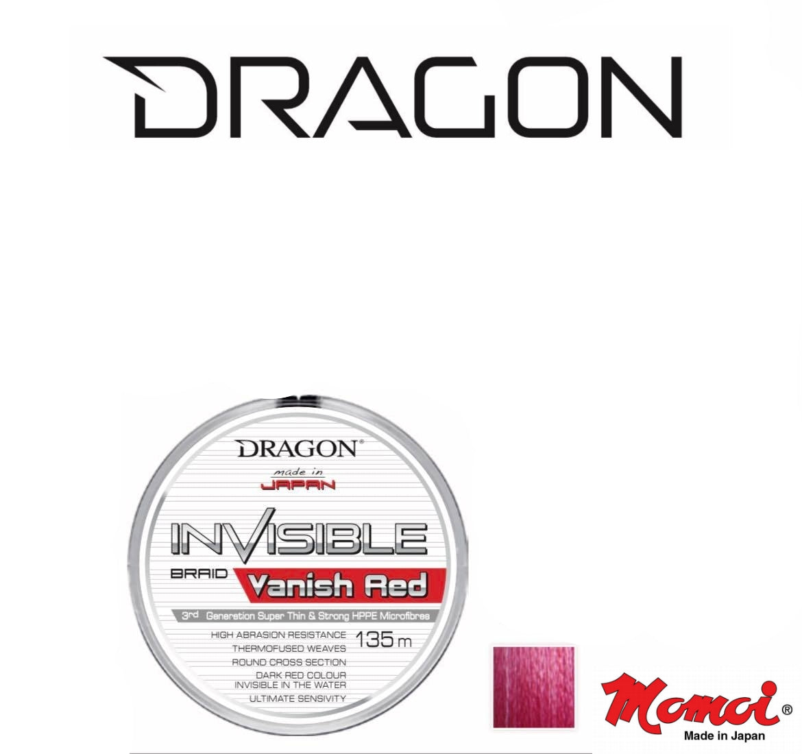 Dragon Braided lines Invisible Vanish Red - Braided lines - FISHING-MART